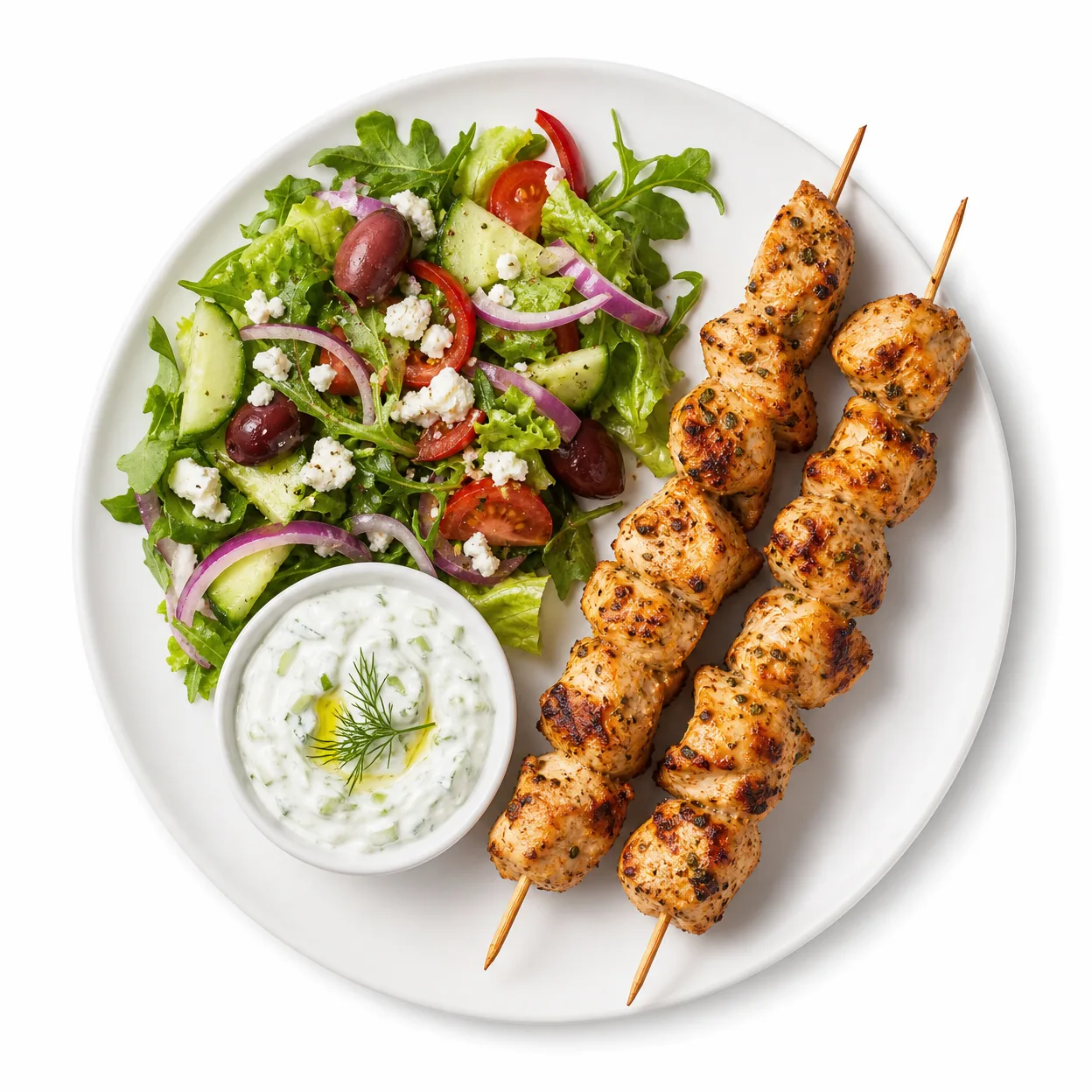 Kycklingspett med Blandsallad